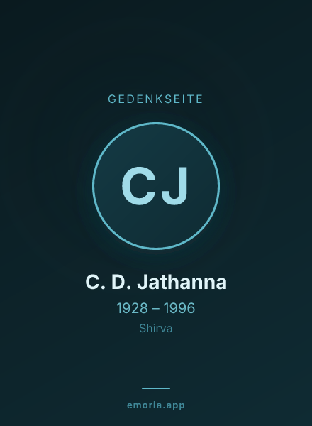 Gedenkportrait von C. D. Jathanna