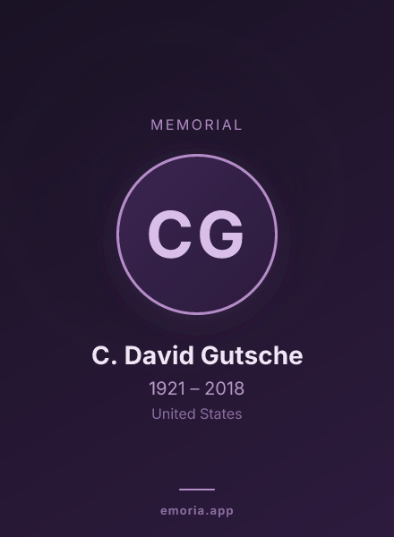 Memorial portrait of C. David Gutsche