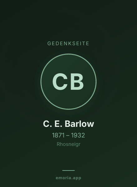 Gedenkportrait von C. E. Barlow