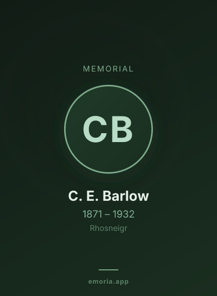 Memorial portrait of C. E. Barlow