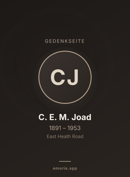 Gedenkportrait von C. E. M. Joad