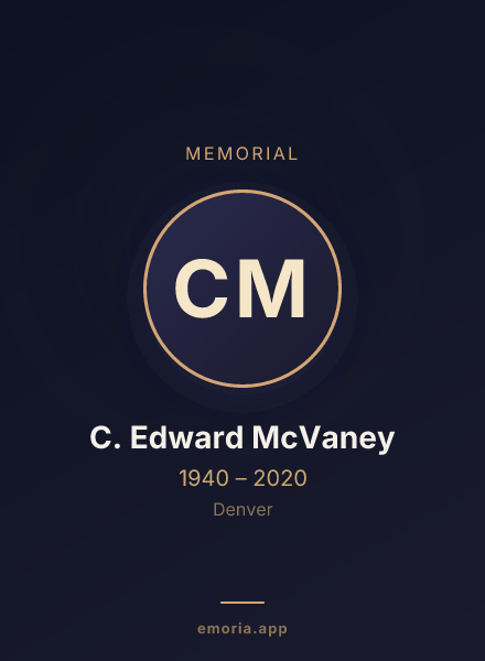 Memorial portrait of C. Edward McVaney