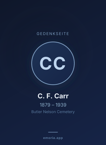 Gedenkportrait von C. F. Carr
