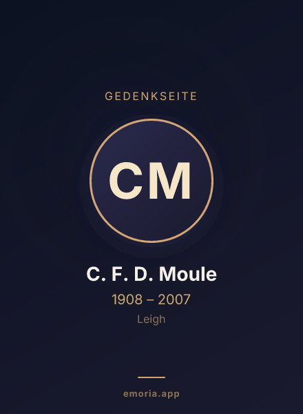 Gedenkportrait von C. F. D. Moule