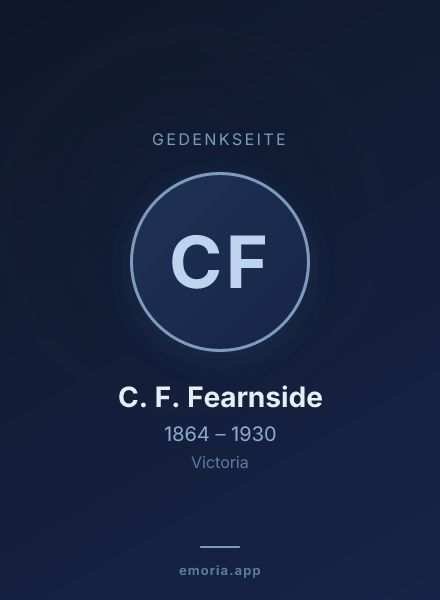 Gedenkportrait von C. F. Fearnside