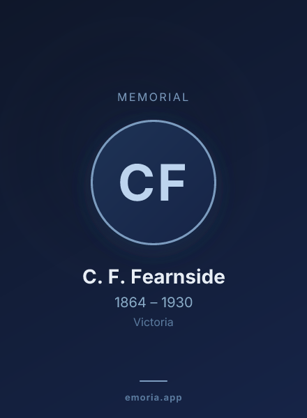 Memorial portrait of C. F. Fearnside