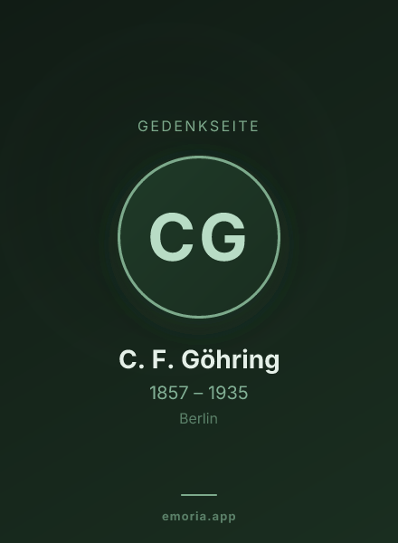 Gedenkportrait von C. F. Göhring
