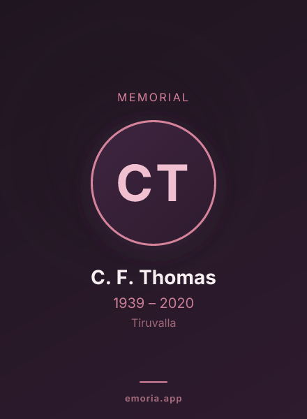 Memorial portrait of C. F. Thomas