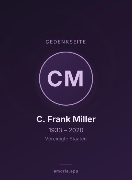 Gedenkportrait von C. Frank Miller