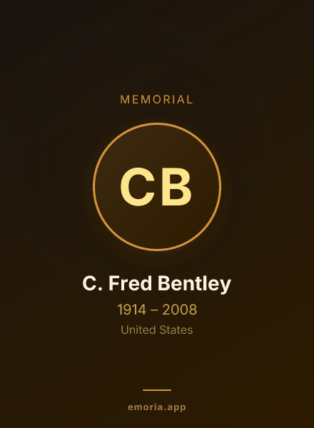 Memorial portrait of C. Fred Bentley