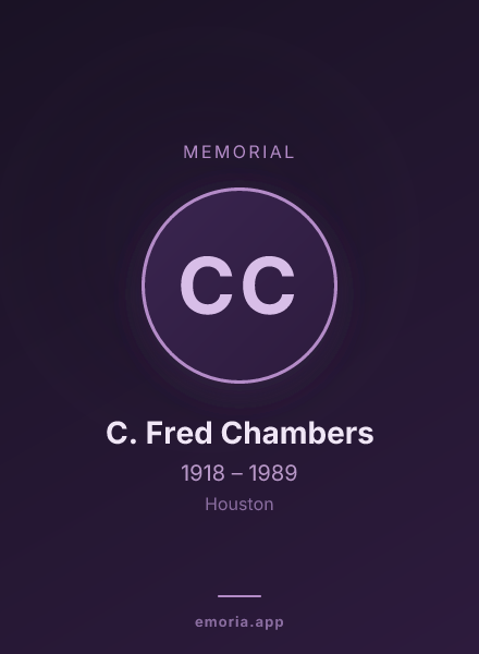 Memorial portrait of C. Fred Chambers
