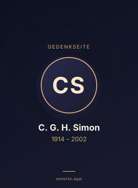 Gedenkportrait von C. G. H. Simon