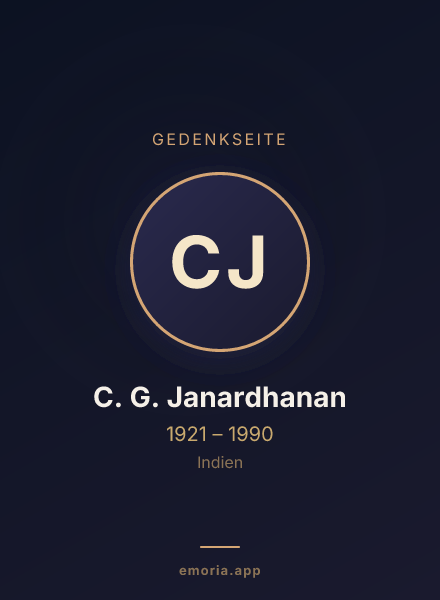 Gedenkportrait von C. G. Janardhanan