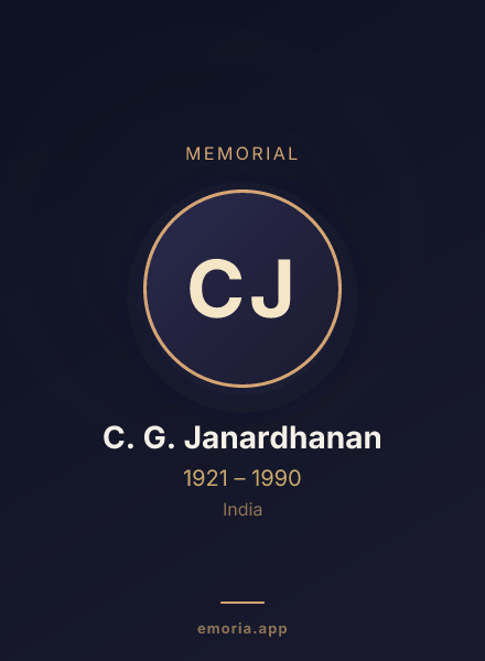 Memorial portrait of C. G. Janardhanan