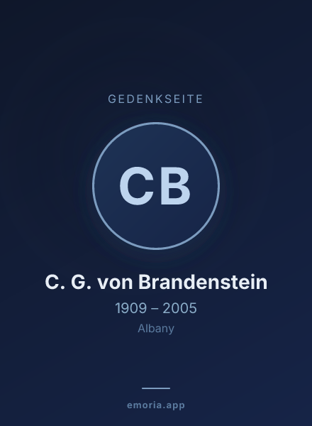 Gedenkportrait von C. G. von Brandenstein
