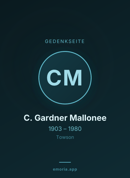 Gedenkportrait von C. Gardner Mallonee