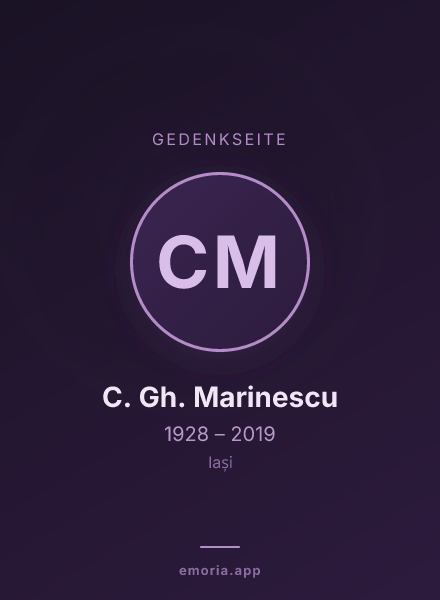 Gedenkportrait von C. Gh. Marinescu