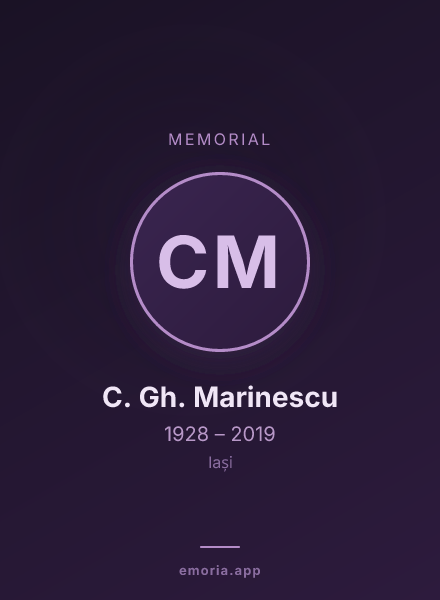 Memorial portrait of C. Gh. Marinescu