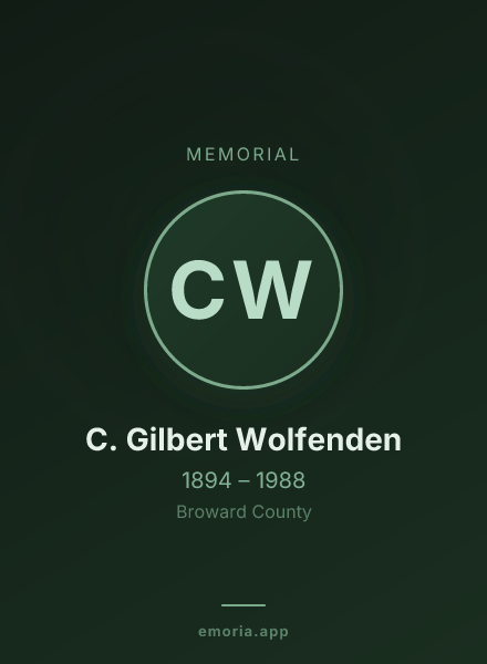 Memorial portrait of C. Gilbert Wolfenden