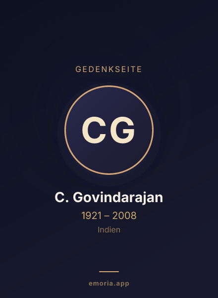 Gedenkportrait von C. Govindarajan