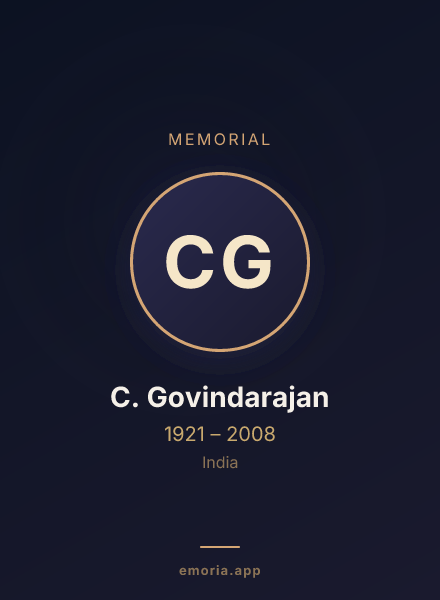 Memorial portrait of C. Govindarajan