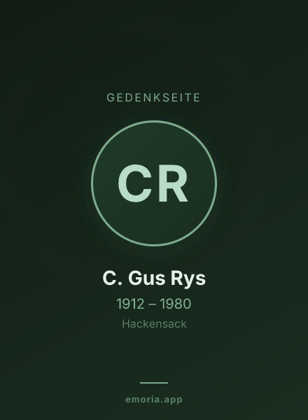 Gedenkportrait von C. Gus Rys