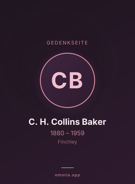 Gedenkportrait von C. H. Collins Baker