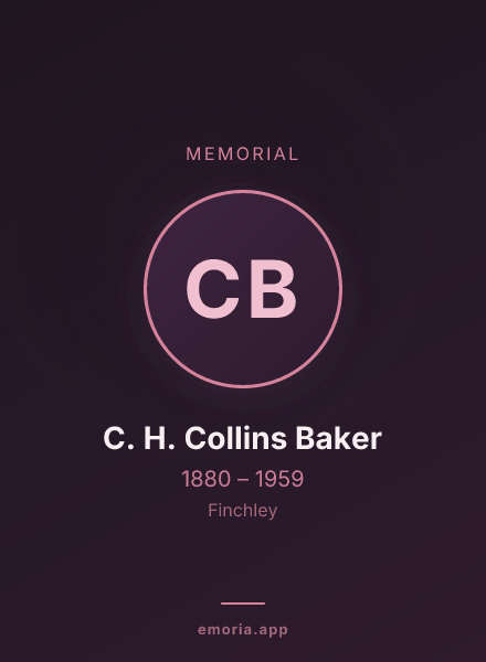 Memorial portrait of C. H. Collins Baker
