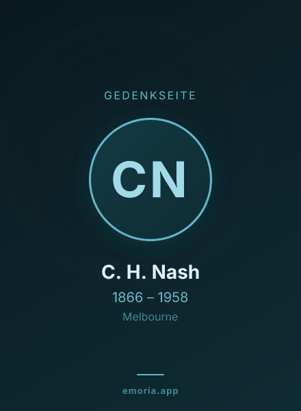 Gedenkportrait von C. H. Nash