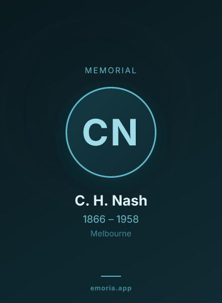Memorial portrait of C. H. Nash
