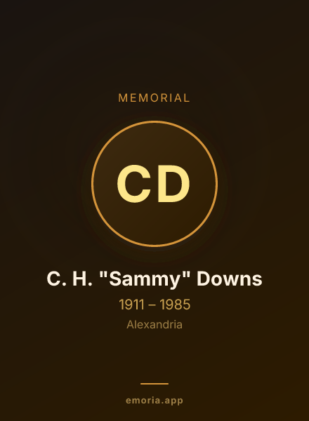 Memorial portrait of C. H. "Sammy" Downs