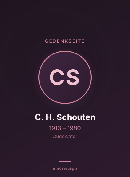 Gedenkportrait von C. H. Schouten