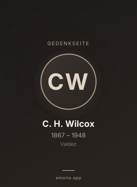 Gedenkportrait von C. H. Wilcox