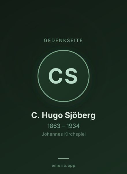 Gedenkportrait von C. Hugo Sjöberg