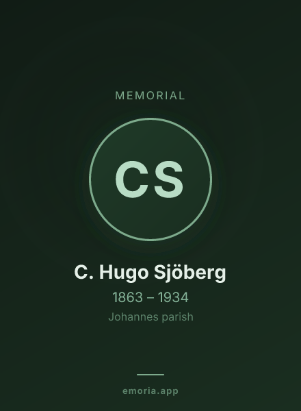 Memorial portrait of C. Hugo Sjöberg