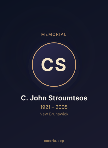 Memorial portrait of C. John Stroumtsos