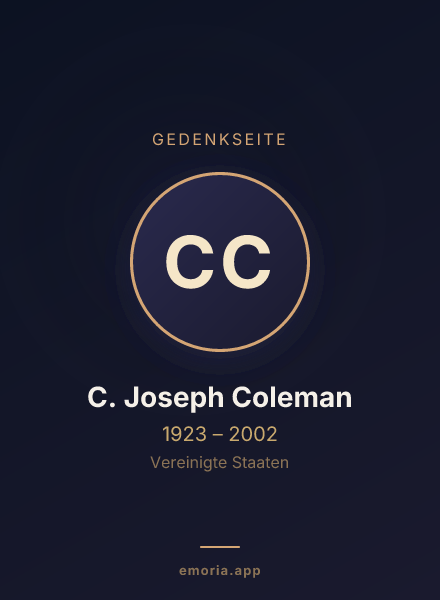Gedenkportrait von C. Joseph Coleman