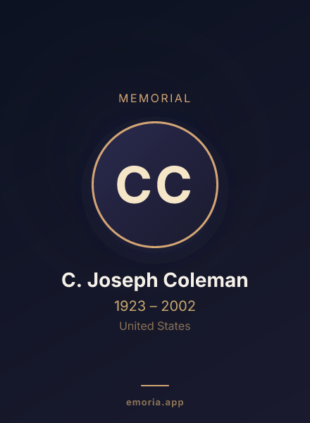 Memorial portrait of C. Joseph Coleman