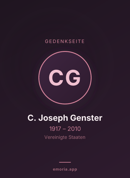 Gedenkportrait von C. Joseph Genster