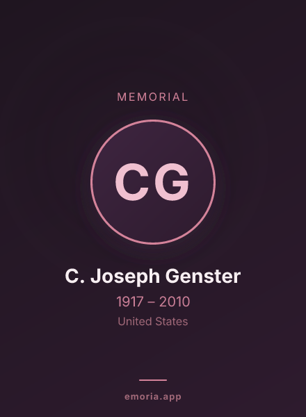 Memorial portrait of C. Joseph Genster