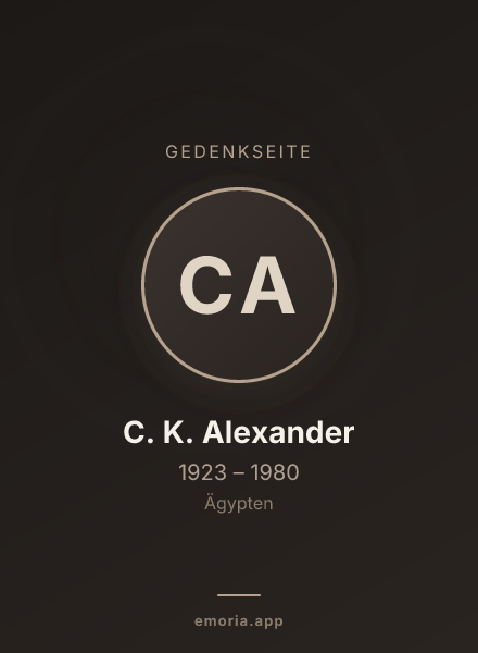 Gedenkportrait von C. K. Alexander