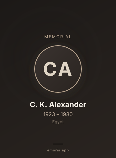 Memorial portrait of C. K. Alexander