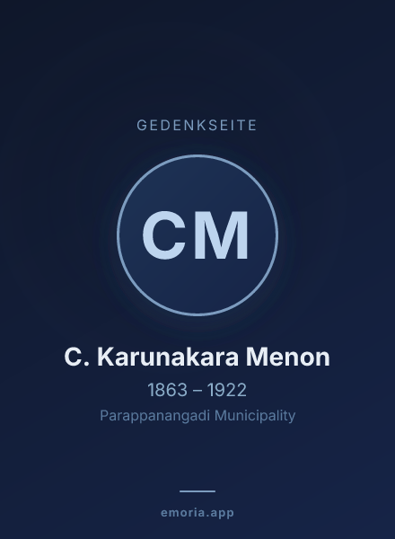 Gedenkportrait von C. Karunakara Menon