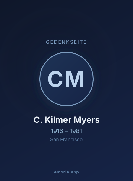 Gedenkportrait von C. Kilmer Myers