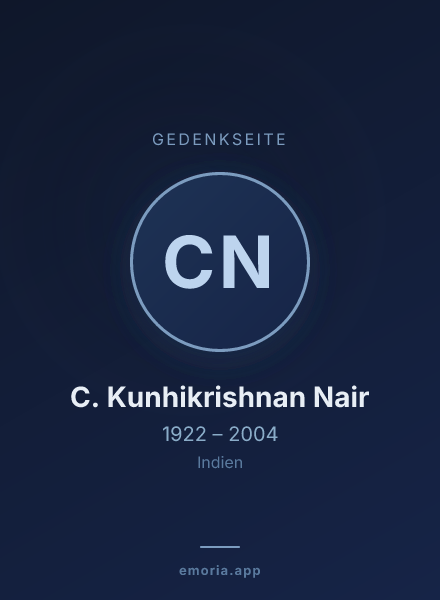 Gedenkportrait von C. Kunhikrishnan Nair