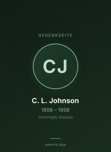 Gedenkportrait von C. L. Johnson