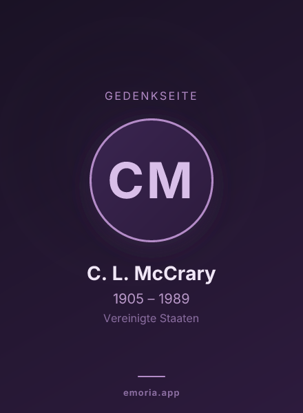 Gedenkportrait von C. L. McCrary