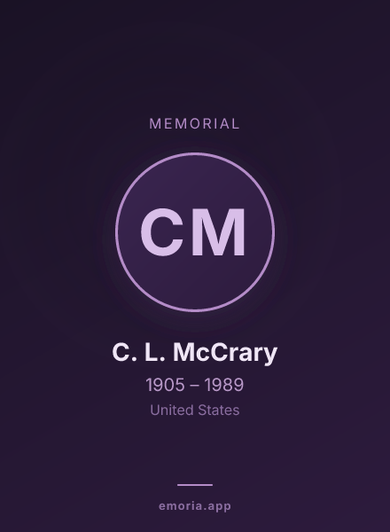 Memorial portrait of C. L. McCrary