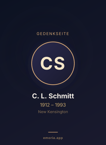 Gedenkportrait von C. L. Schmitt