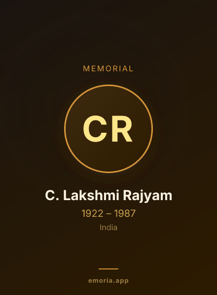Memorial portrait of C. Lakshmi Rajyam